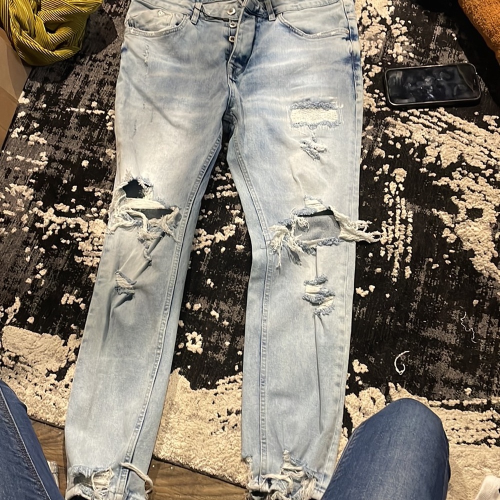 Blue ripped Zara jeans